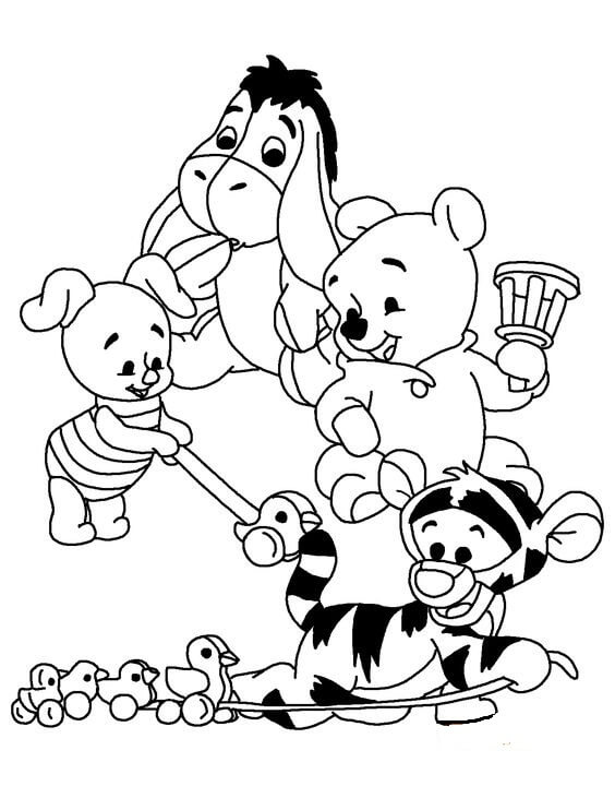 pooh bear coloring pages birthday party