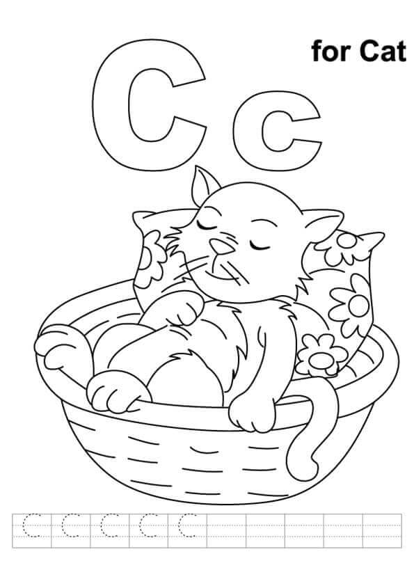 C For Cat Coloring Pages