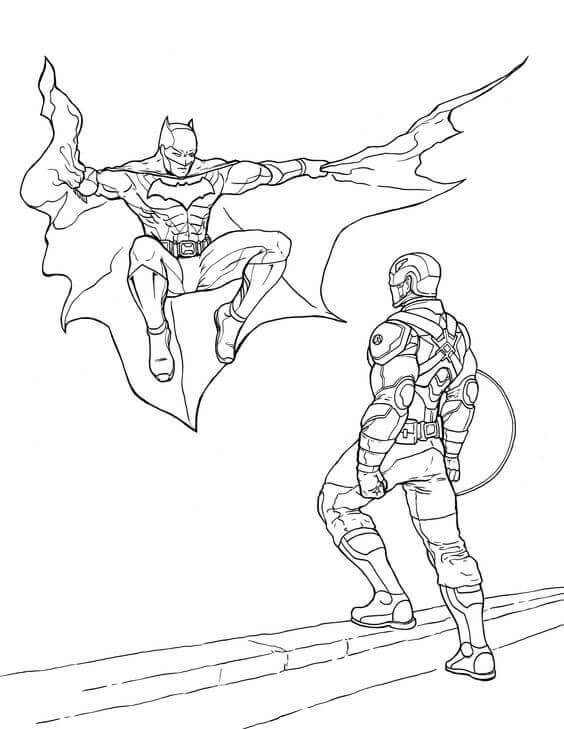 Captain America And Batman Coloring Page