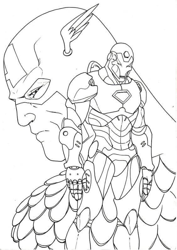 Captain America And Iron Man Coloring Pages