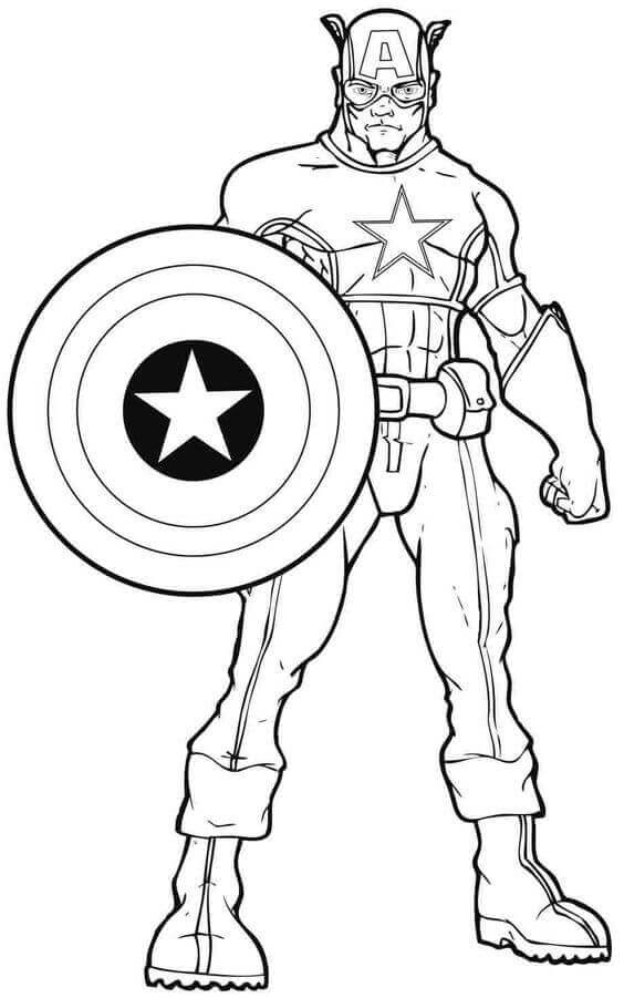 Download 30 Printable Captain America Coloring Pages