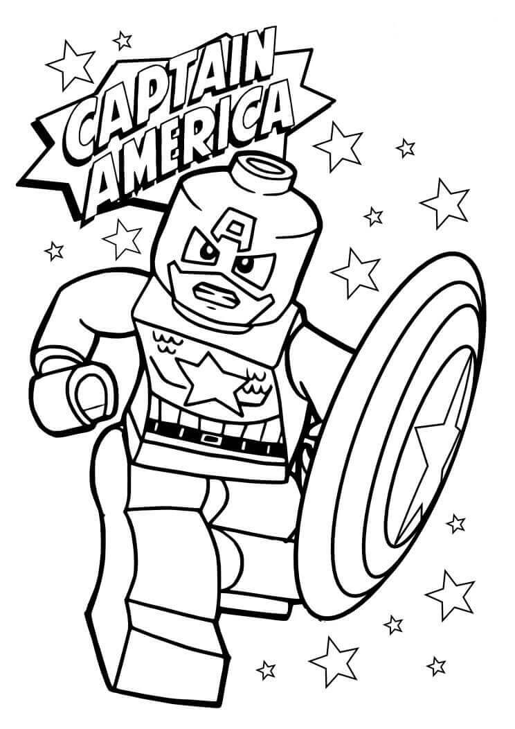 Captain America Lego Coloring Sheets