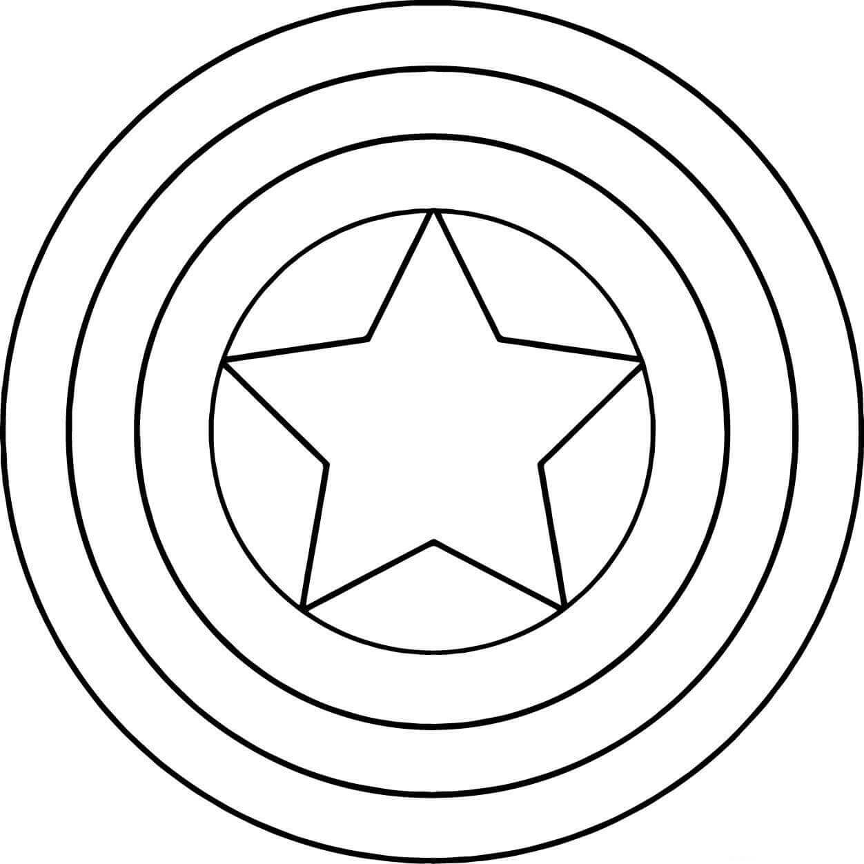 Captain America Shield Coloring Page