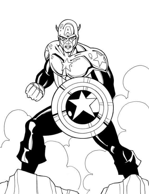 Captain America Superhero Coloring Pages