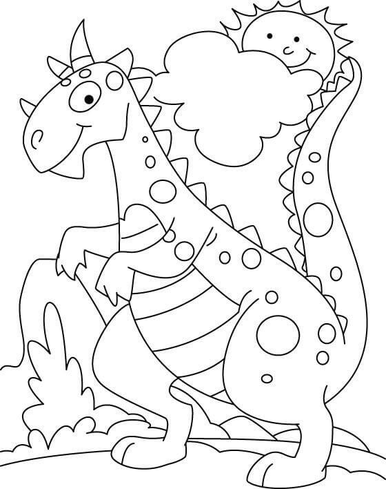 Cartoon Dinosaur Coloring Sheets