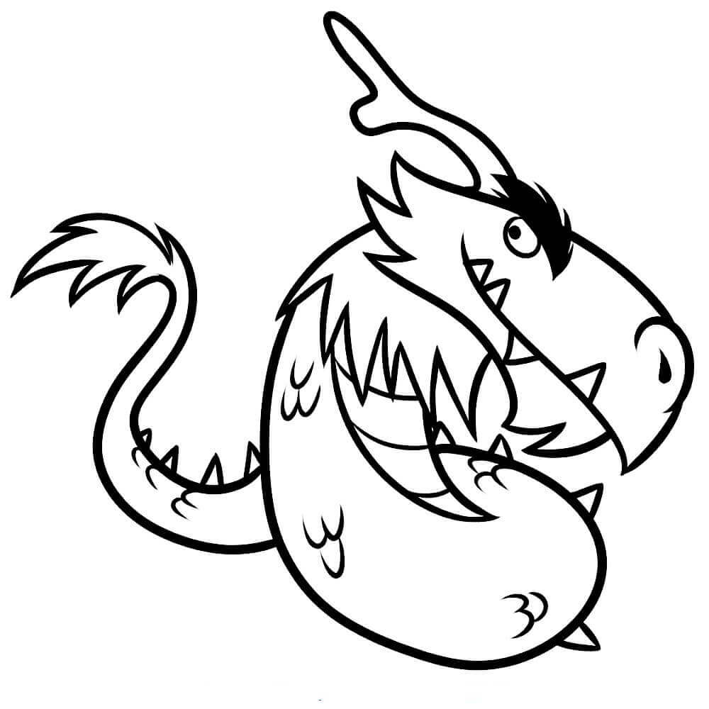 Cartoon Dragon Coloring Pages For Preschoolers