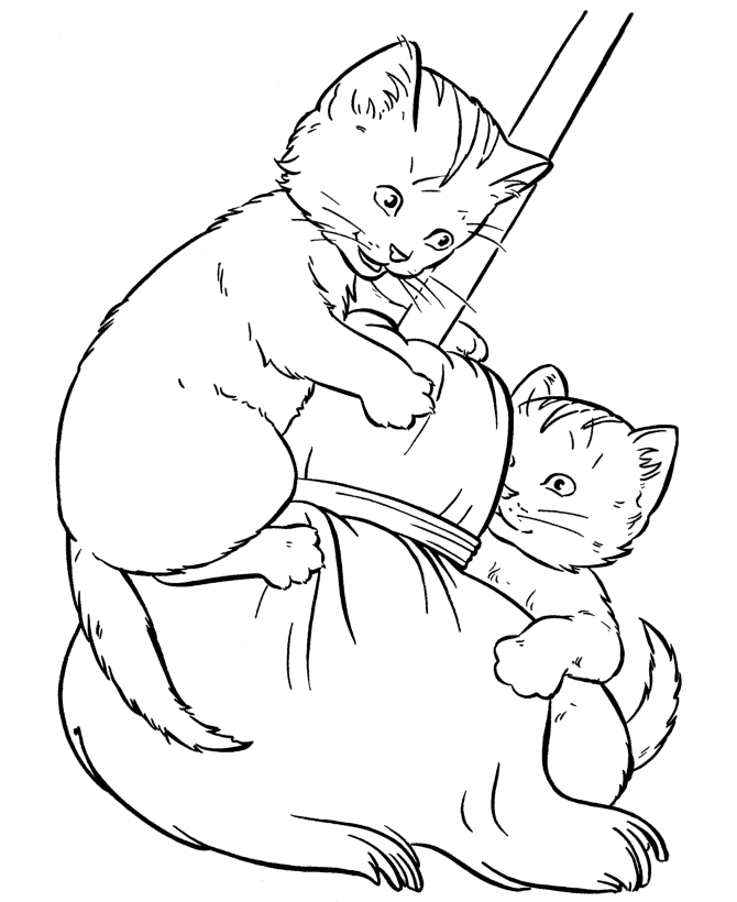 Cats Playing Coloring Pages