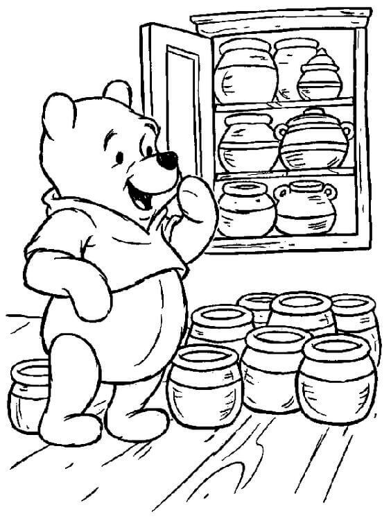 Classic Winnie The Pooh Coloring Page