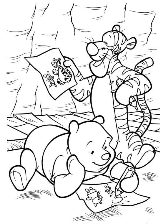 Classic Winnie The Pooh Coloring Pages