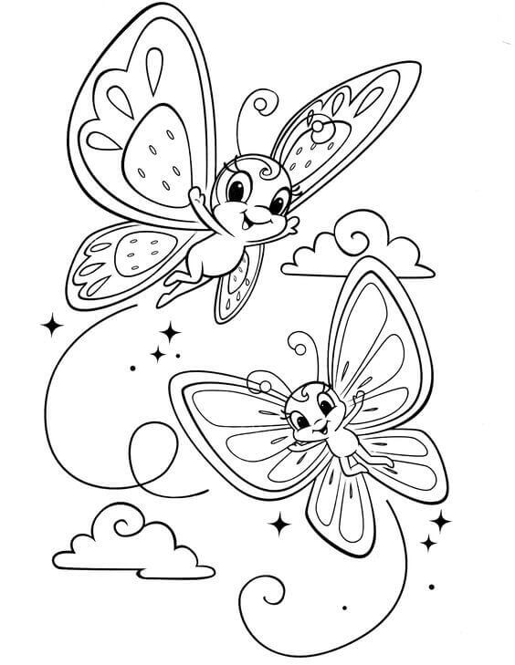 Cute Butterfly Coloring Page