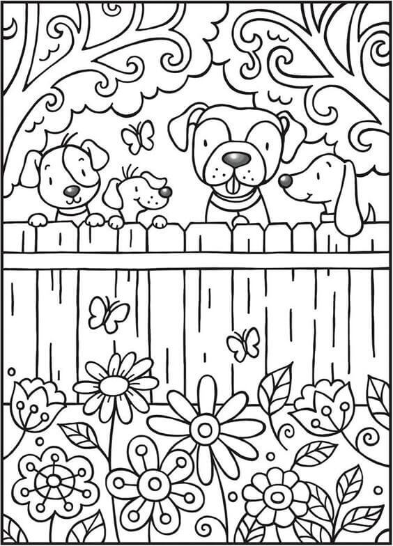 Cute Dog Coloring Pages For Kids