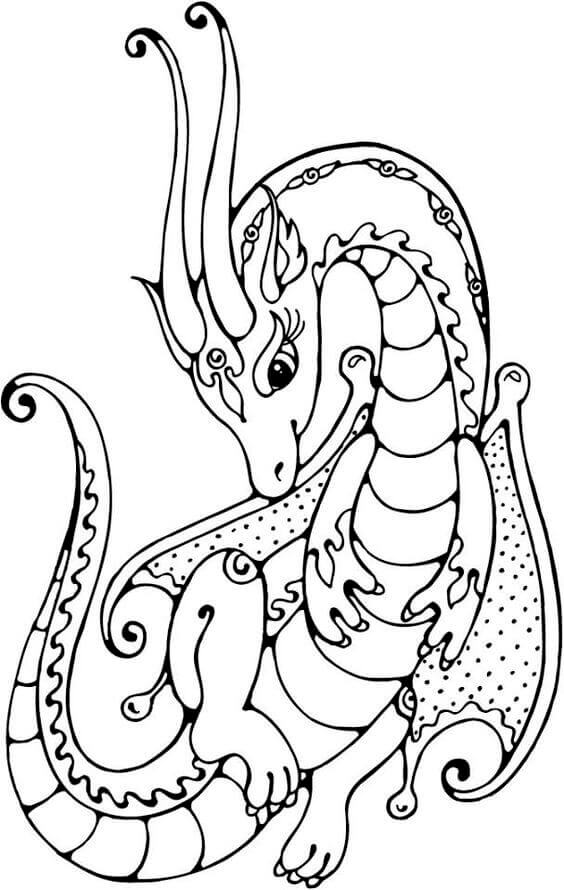 35 free printable dragon coloring pages