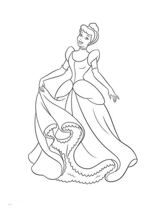 Disney Cinderella Princess Coloring Page