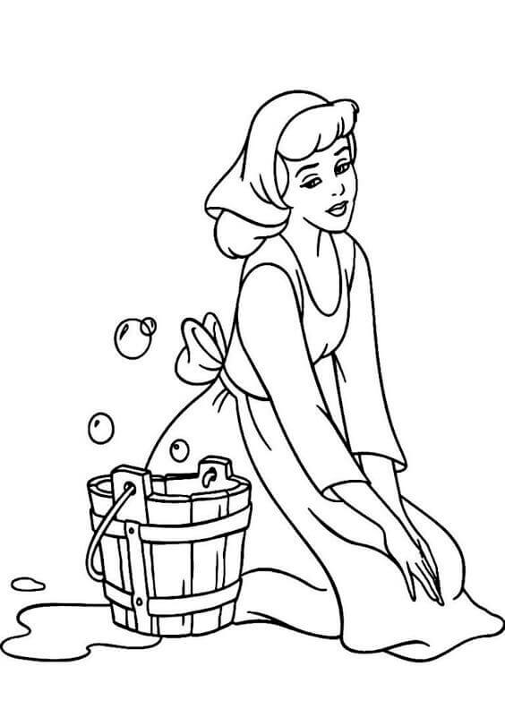 Distressed Cinderella Coloring Page