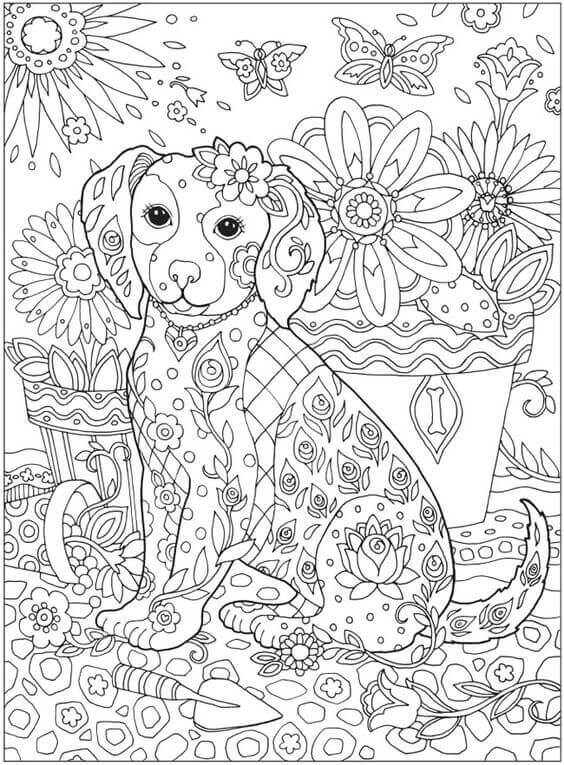 Dog Coloring Pages For Adults