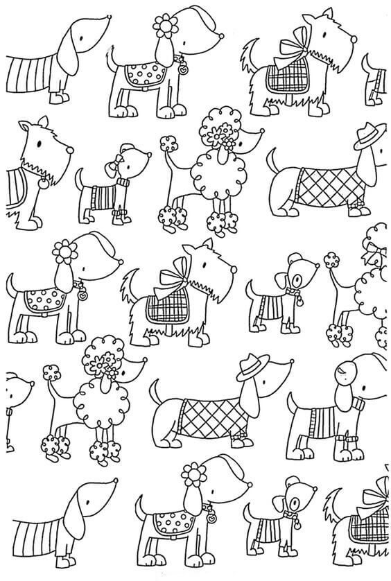 Download 30 Free Printable Cute Dog Coloring Pages - ScribbleFun