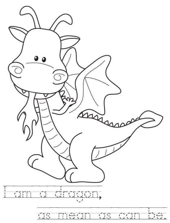 Dragon Coloring Page For Preschoolers