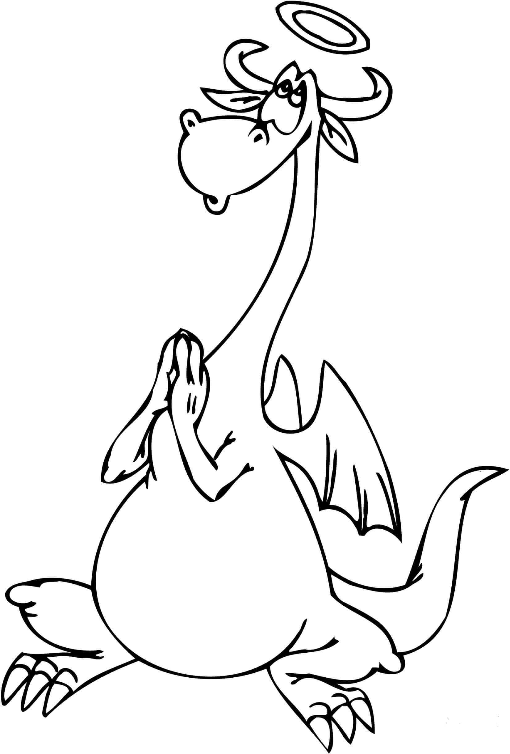 Dragon Praying Coloring Page