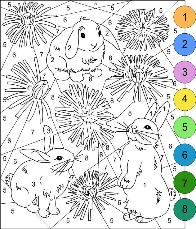 Easter Color By Number Activity Sheet