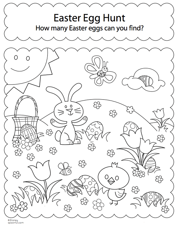 Easter Egg Hunt Coloring Pages Free