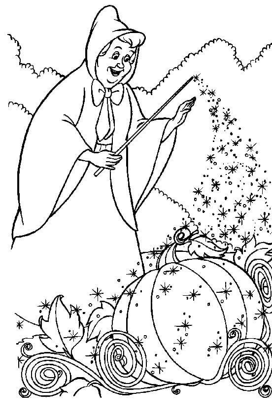 Fairy Godmother From Cinderella Coloring Page