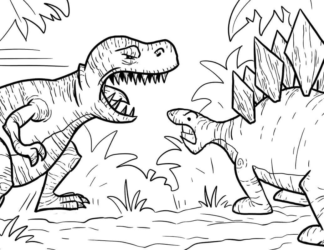 Fighting Dinosaur Coloring Pages