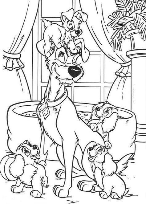 Free Printable Puppies Coloring Picture