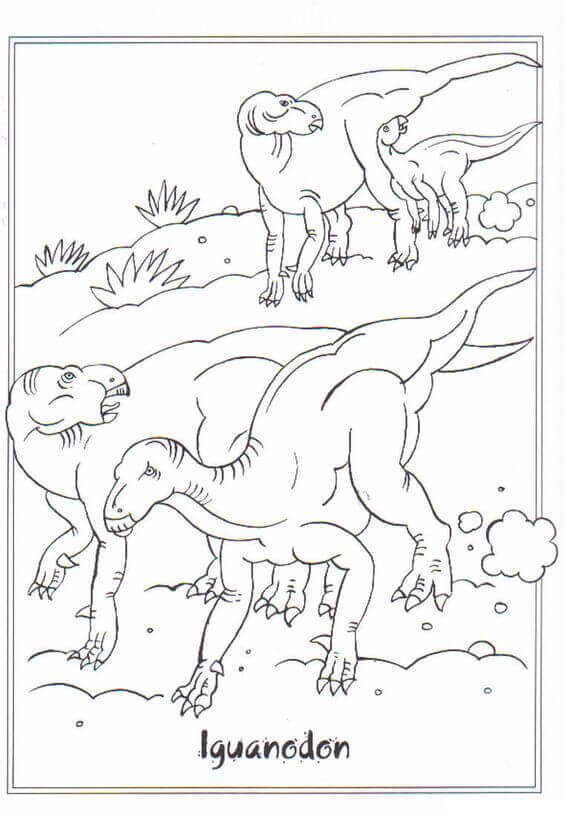 Iguanodon Dinosaur Coloring Page