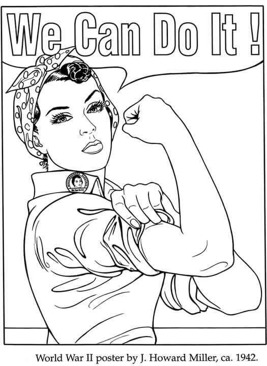 International Womens Day Coloring Pages Free Printable Rosie The Riveter