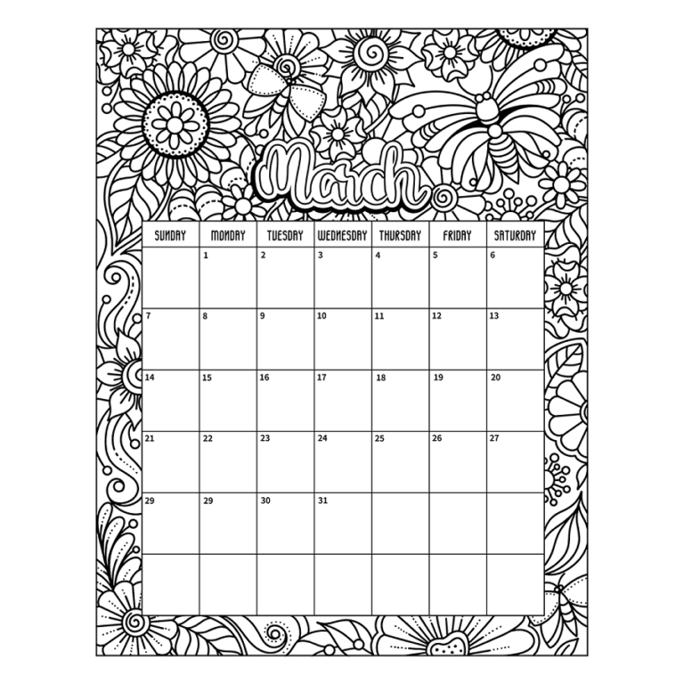 Free Printable March Coloring Pages