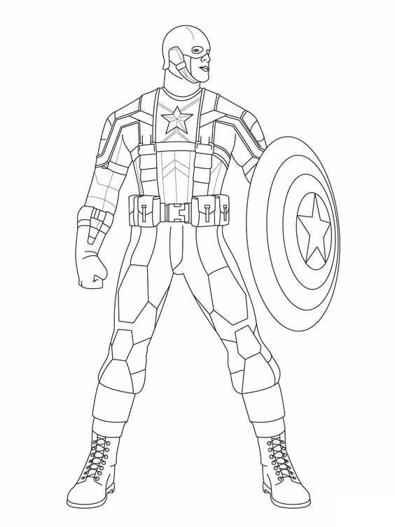 Marvel Captain America Coloring Page