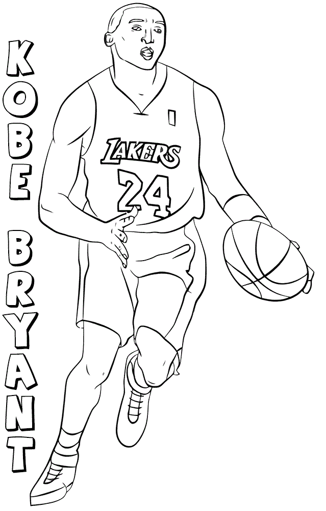 NBA Coloring Pages Kobe Bryant