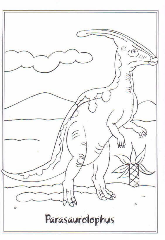 Parasaurolophus Dinosaur Coloring Page