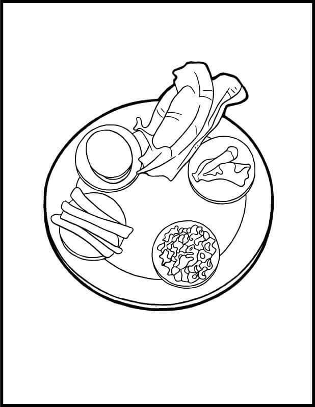 Passover Seder Plate Coloring Page