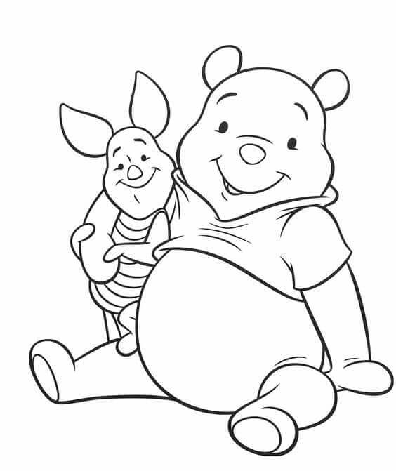 Piglet And Winnie The Pooh Coloring Sheet Free