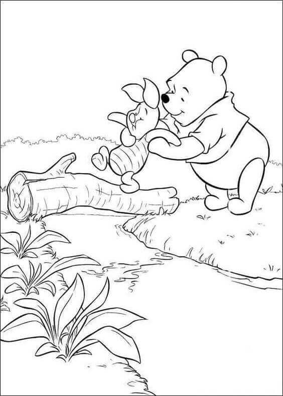Pooh And Piglet Coloring Page
