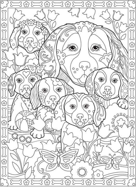 30 Free Printable Cute Dog Coloring Pages