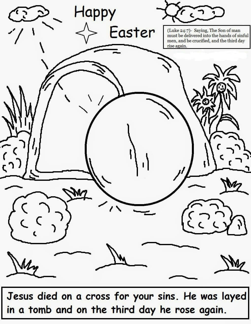 Religious Easter Coloring Page