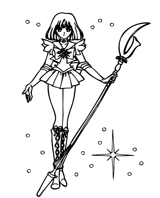 Sailor Saturn From Sailor Moon Coloring Page