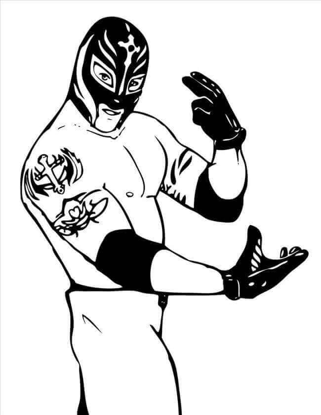 WWE Coloring Pages Rey Mysterio