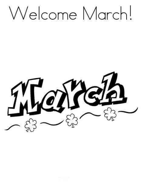 Welcome March Coloring Pages