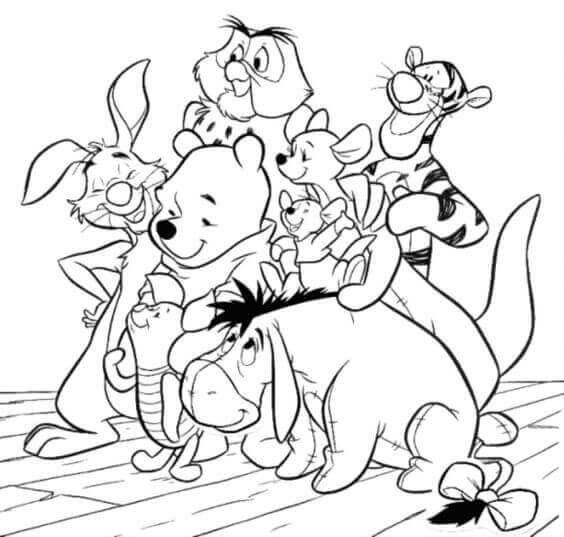 Winnie The Pooh And Friends Coloring Sheets