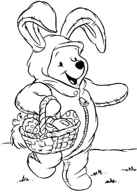 Winnie The Pooh Easter Coloring Page