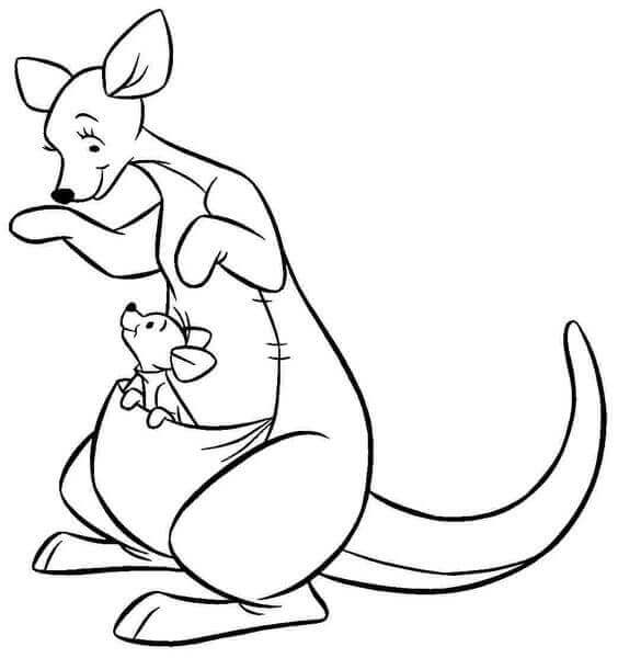 Winnie The Pooh Rooh And Kanga Coloring Pages