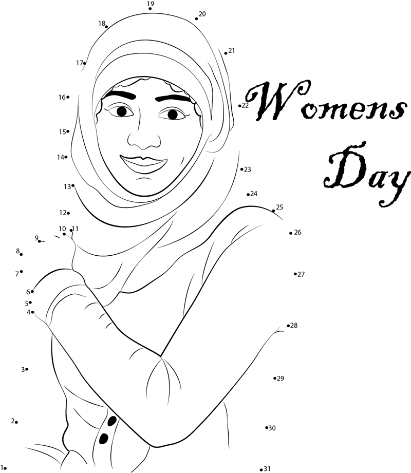Womens Day Coloring Pages Connect The Dots