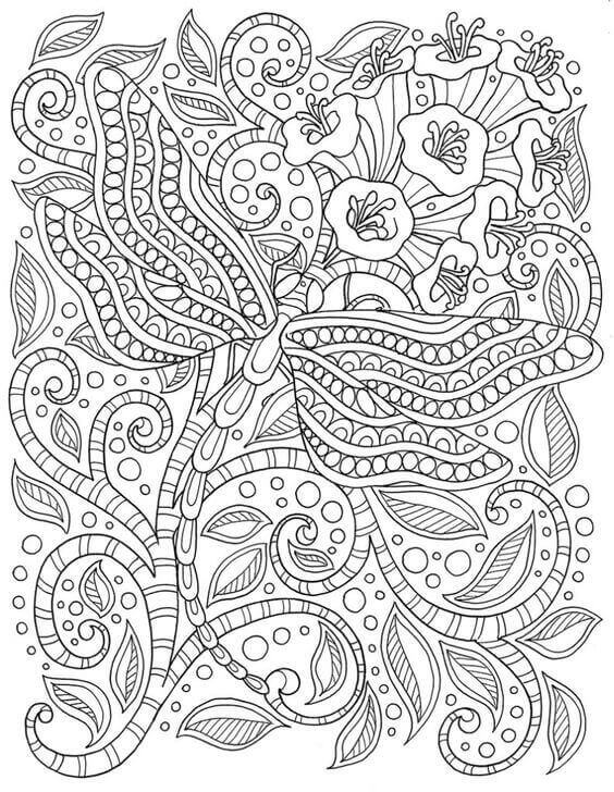 Zentangle Butterfly Coloring Page