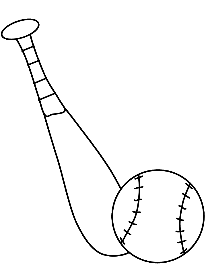 Baseball Bat And Ball Coloring Pages