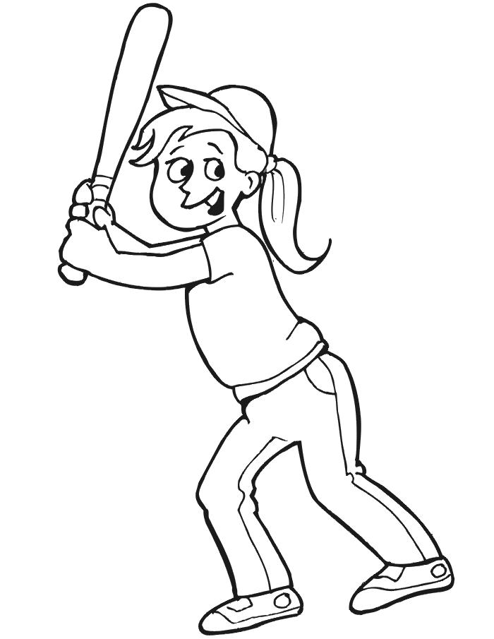 Baseball Coloring Pages For Girls