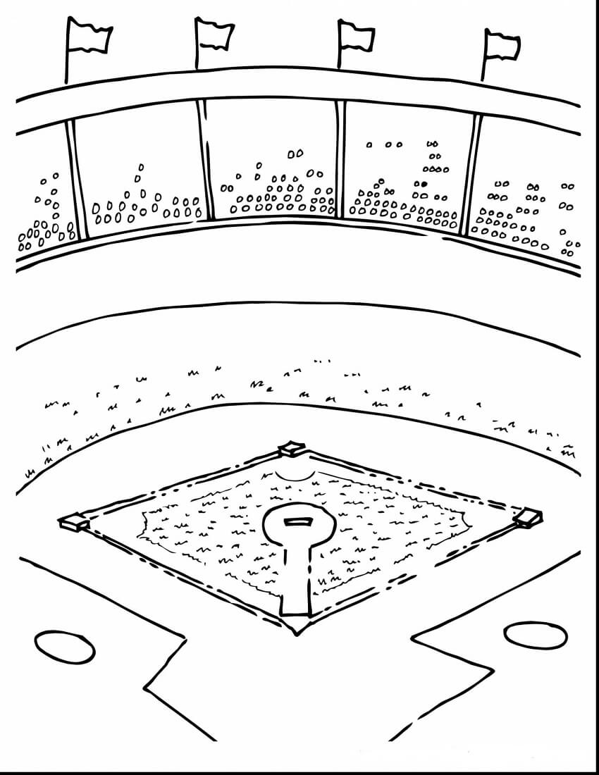 Free Printable Baseball Field Coloring Pages