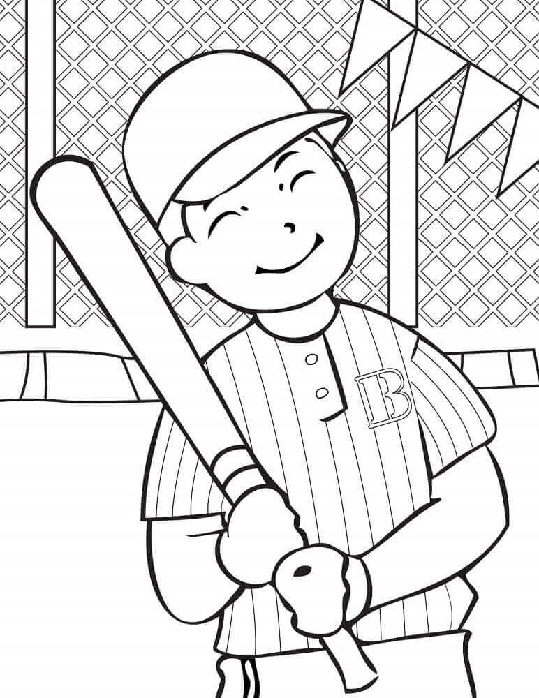 Baseball Player Coloring Pages Printable